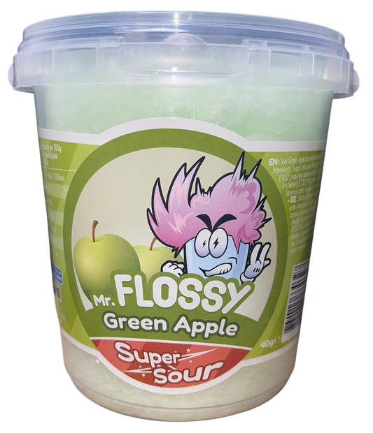 Mr Flossy Zuckerwatte Green Apple 40g