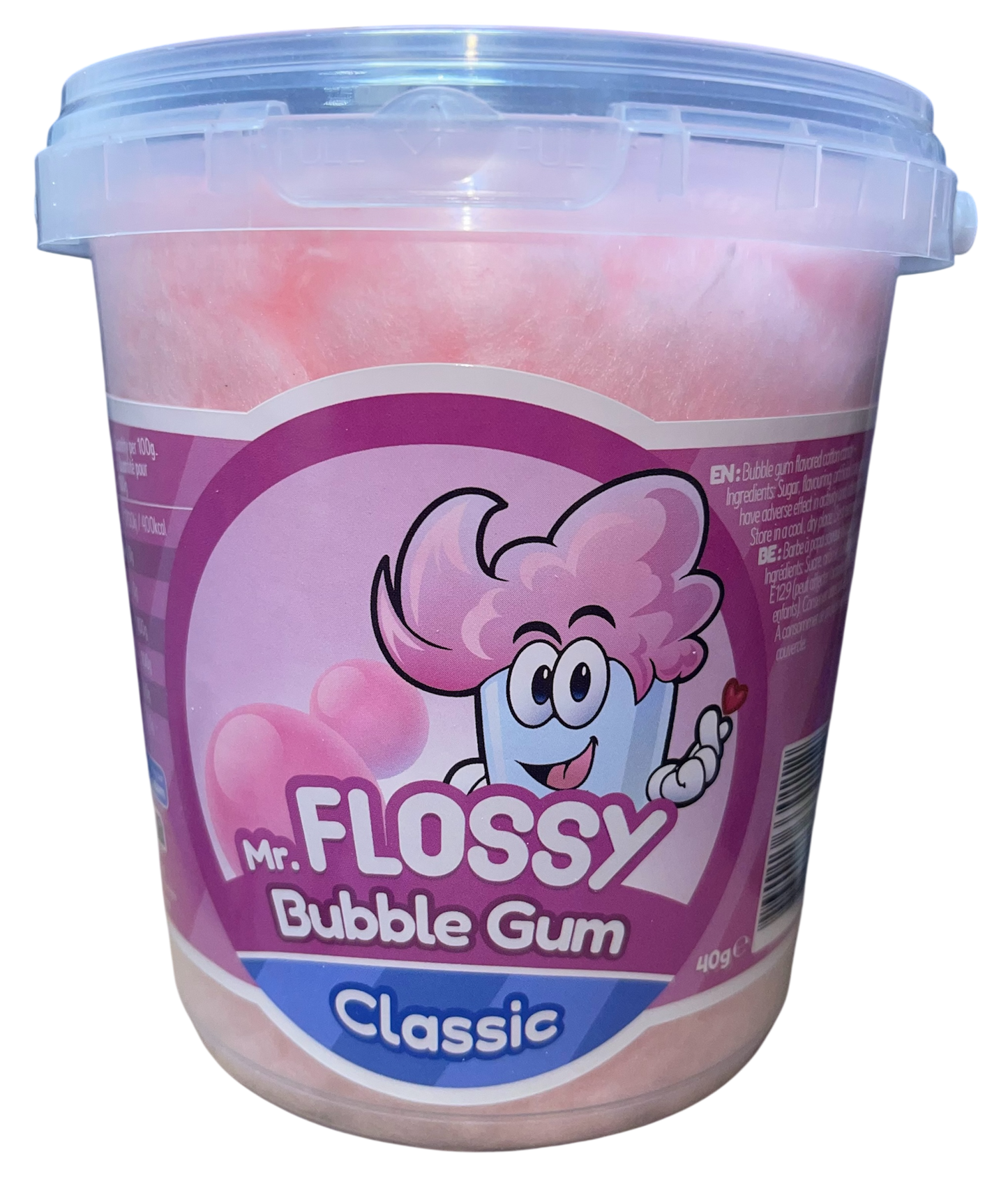 Mr Flossy Zuckerwatte Bubble Gum 40g
