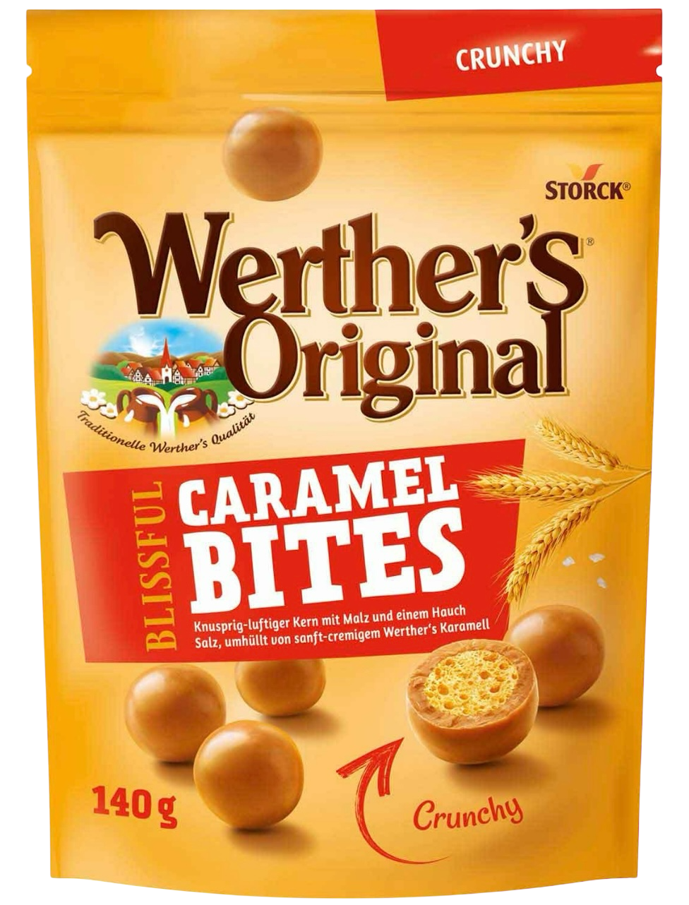 Werthers Original Caramel Bites Crunchy 140g