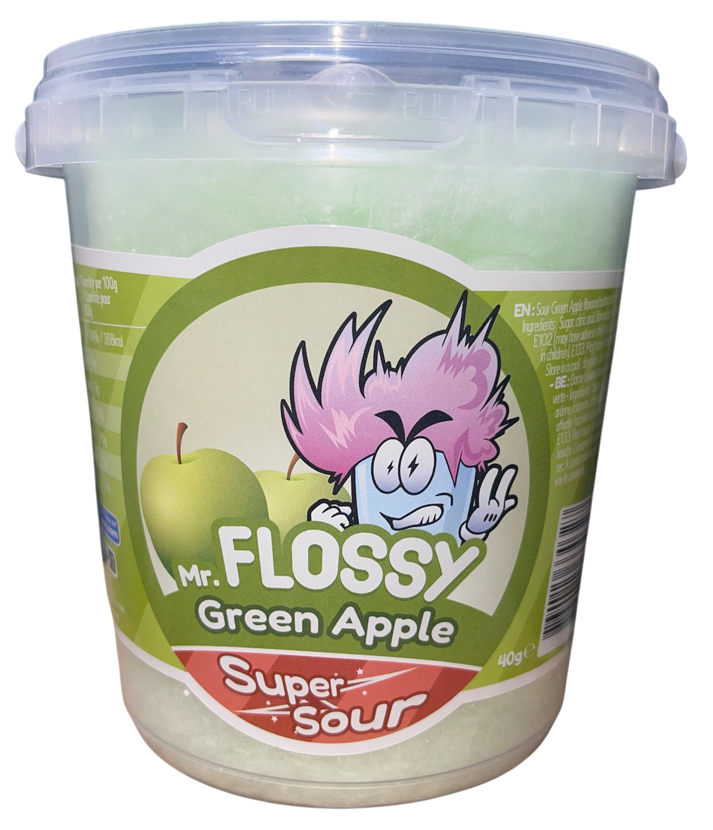 Mr Flossy Zuckerwatte Green Apple 40g